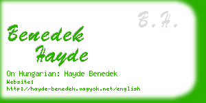 benedek hayde business card